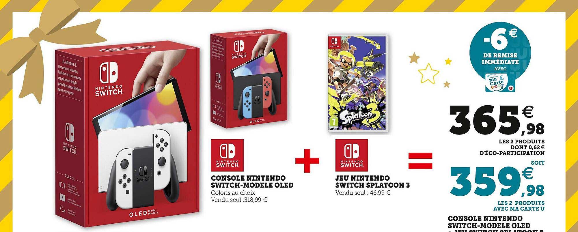 console nintendo switch-modèle oled, jeu nintendo switch splatoon 3