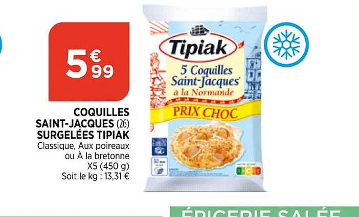 coquilles saint-jacques surgelées tipiak