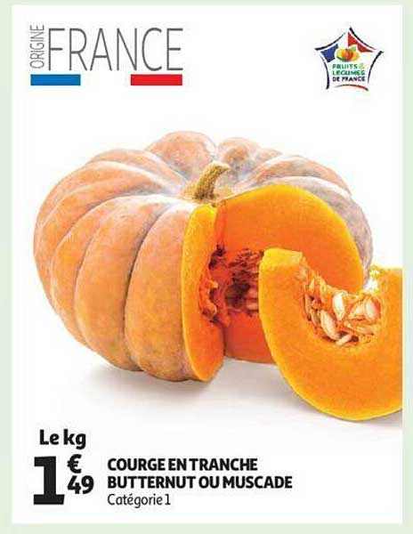 courge en tranche butternut ou muscade