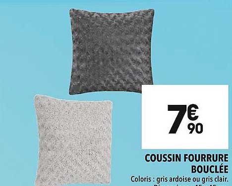 coussin fourrure bouclée