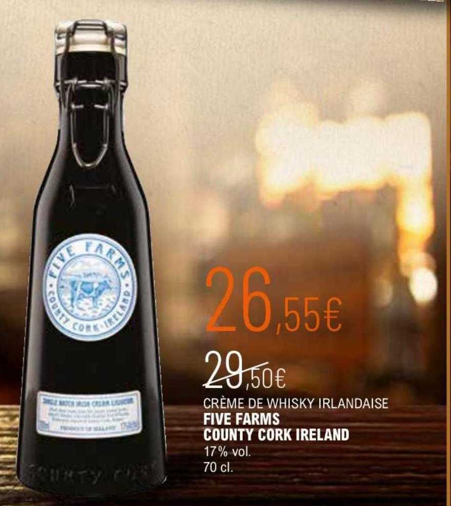 crème de whisky irlandaise five farms county cork ireland 17% vol.