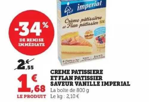 Crème Pâtissière Et Flan Pâtissier Saveur Vanille Impérial