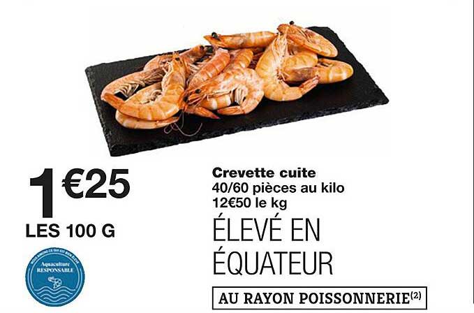 Crevette Cuite 40-60 Pièces Au Kilo