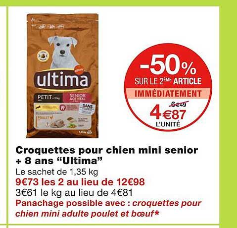 Croquettes Pour Chien Mini Senior + 8 Ans "ultima"