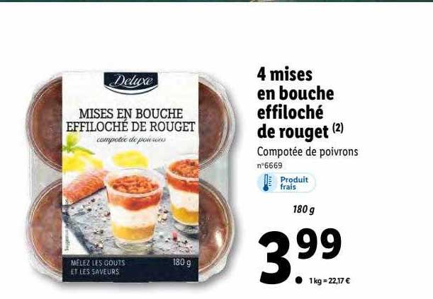 deluxe 4 mises en bouche effiloché de rouget