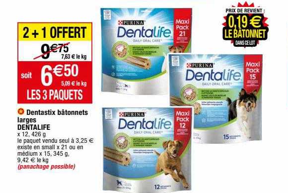 dentastix bâtonnets larges dentalife