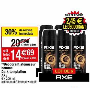 déodorant atomiseur homme dark temptation axe