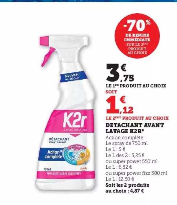 détachant avant lavage k2r