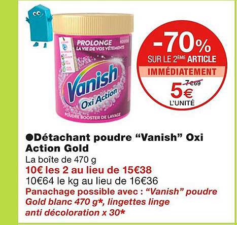 détachant poudre "vanish" oxi action gold