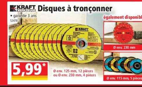 disques à tronçonner kraft werkzeuge
