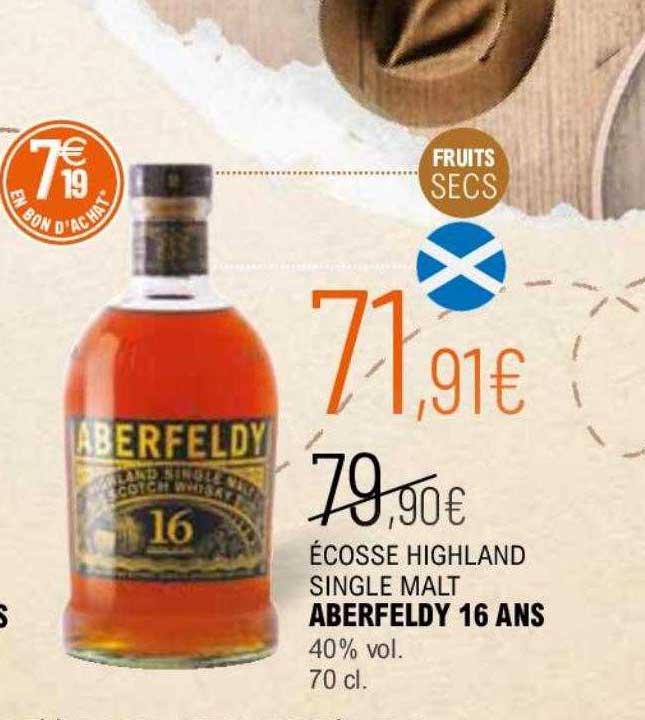 écosse highland single malt aberfeldy 16 ans 40% vol.