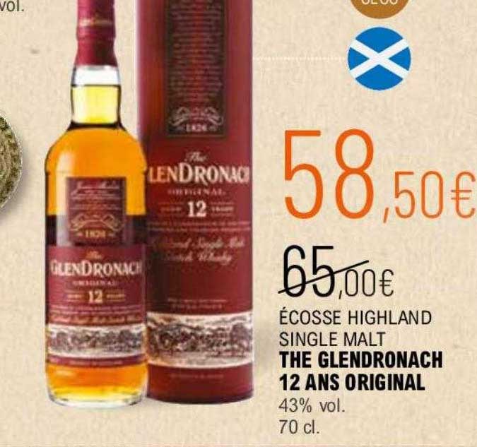 écosse highland single malt the glendronach 12 ans original 43% vol.