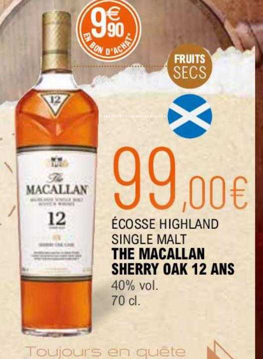 écosse highland single malt the macallan sherry oak 12 ans 40% vol.