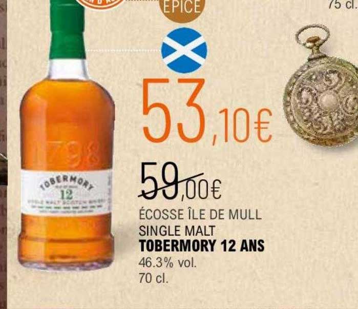 écosse île de mull single malt tobermory 12 ans 46.3% vol.