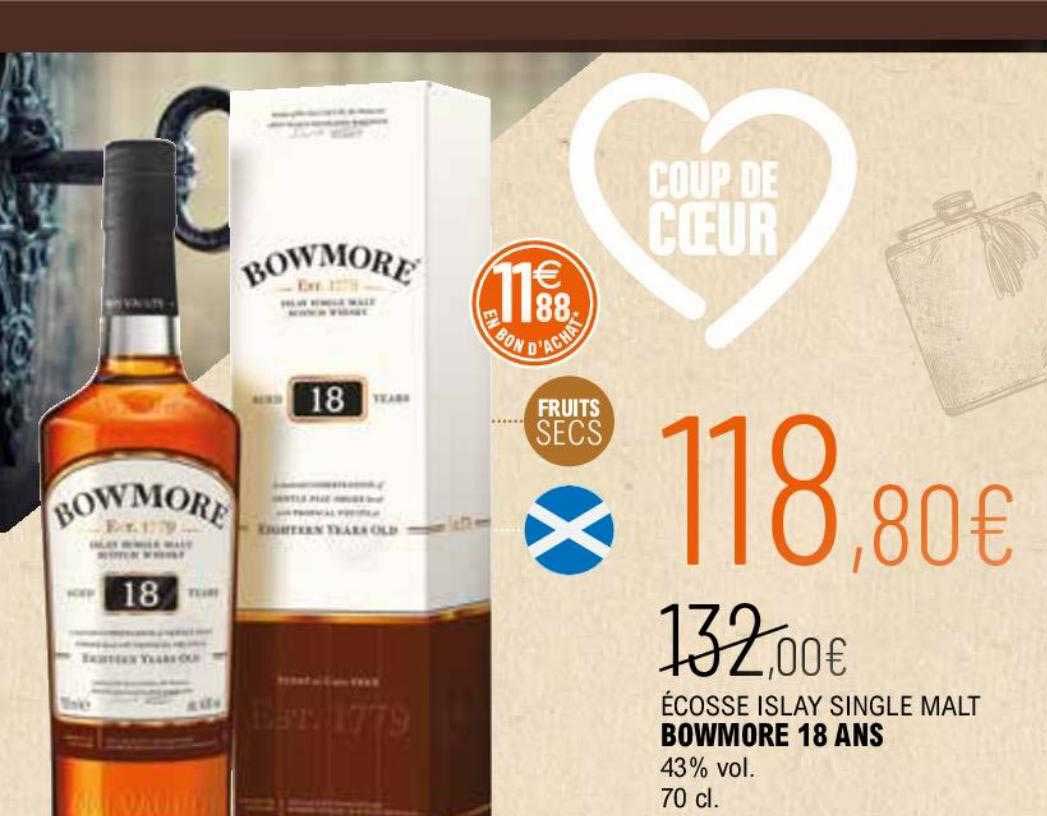 écosse islay single malt bowmore 18 ans 43% vol.