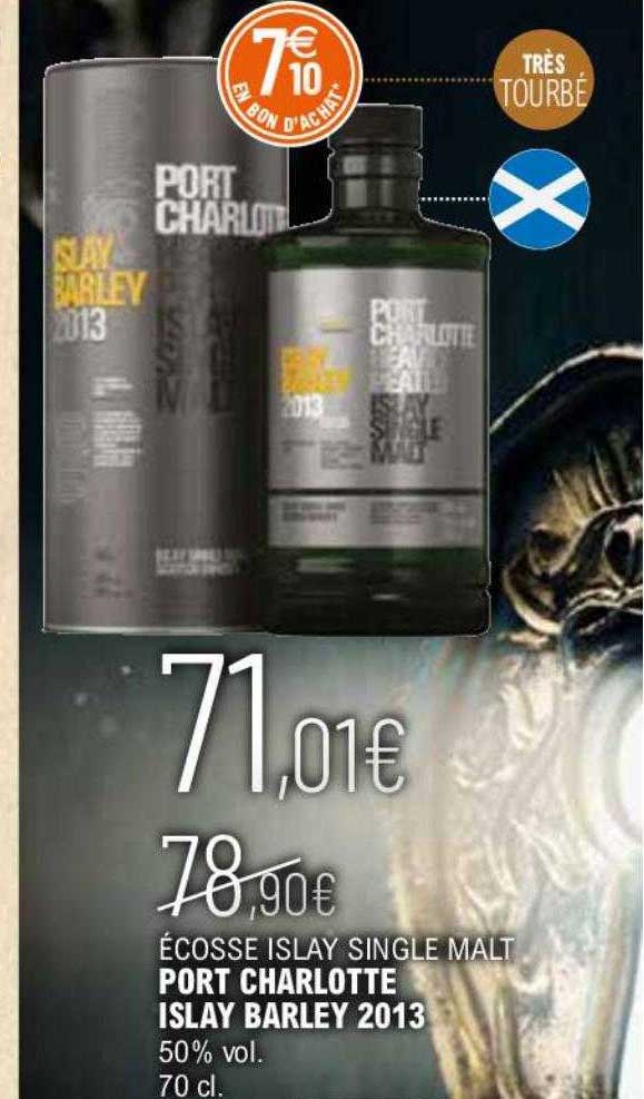 écosse islay single malt port charlotte islay barley 2013 50% vol.