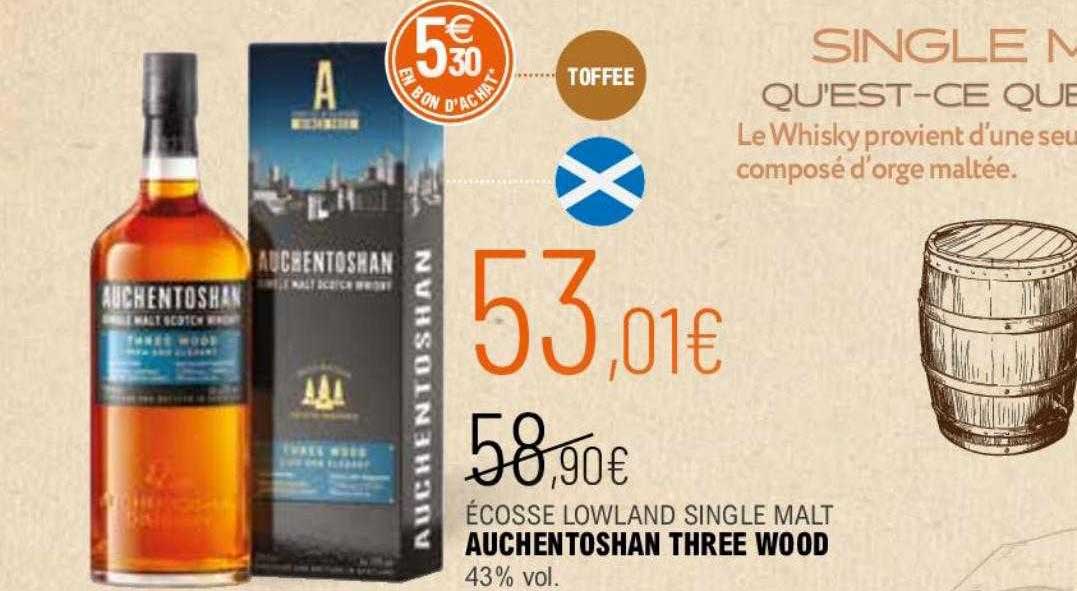 écosse lowland single malt auchentoshan three wood 43% vol.