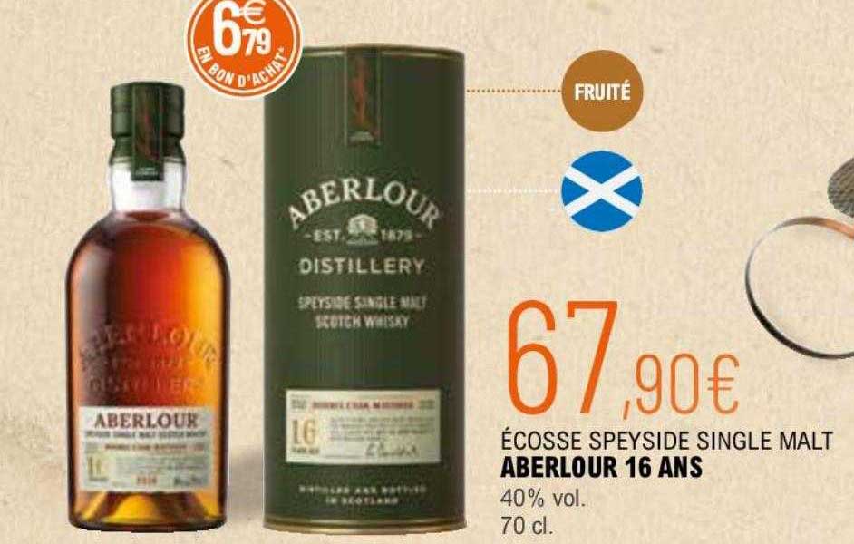 écosse speyside single malt aberlour 16 ans 40% vol