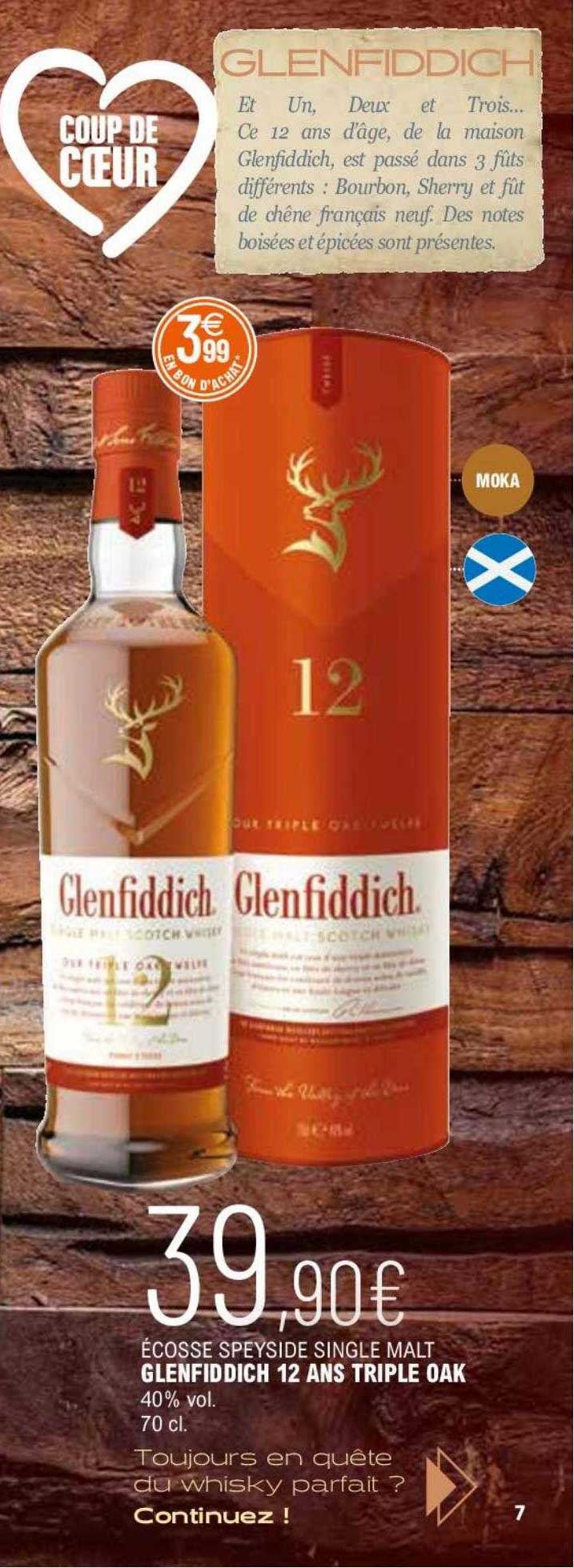 écosse speyside single malt glenfiddich 12 ans triple oak 40% vol.