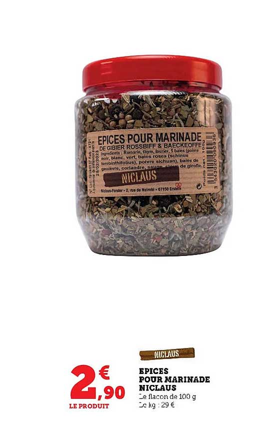 épices pour marinade niclaus