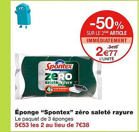 éponge "spontex" zéro saleté rayure