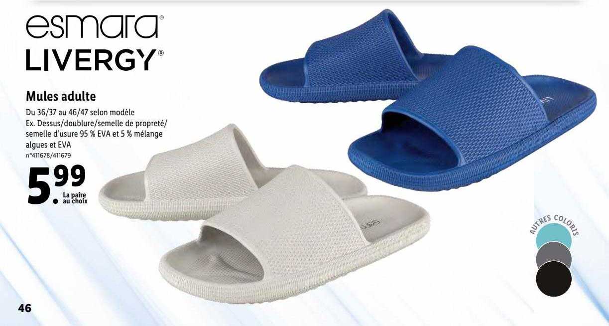 Esmara Livergy Mules Adulte