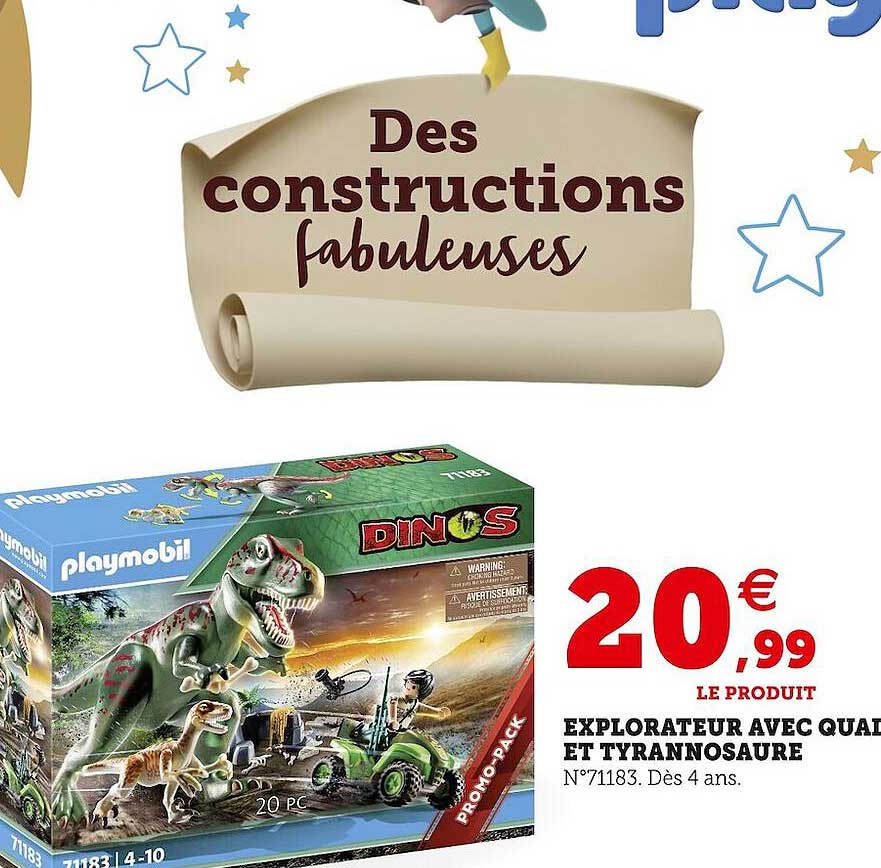 explorateur avec quai et tyrannosaure