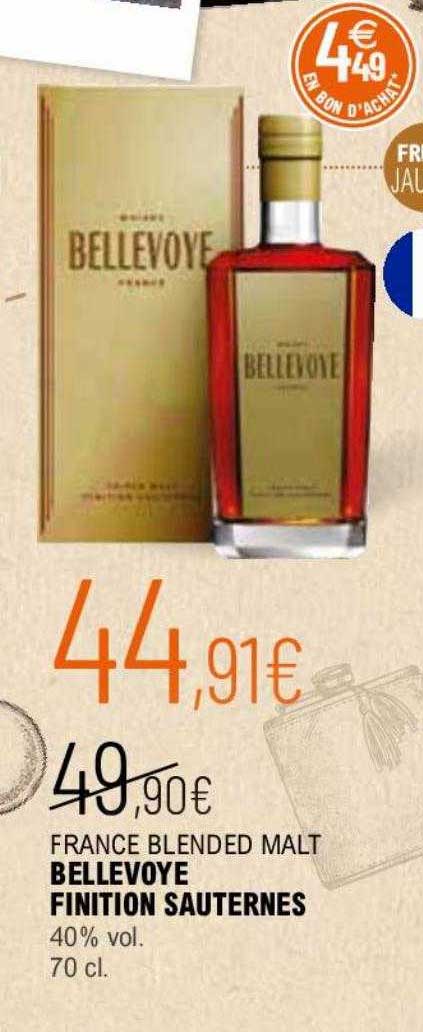 france blended malt bellevoye finition sauternes 40% vol.