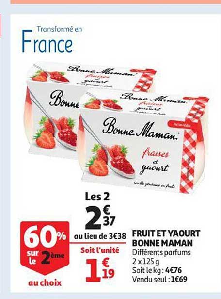 fruit et yaourt bonne maman