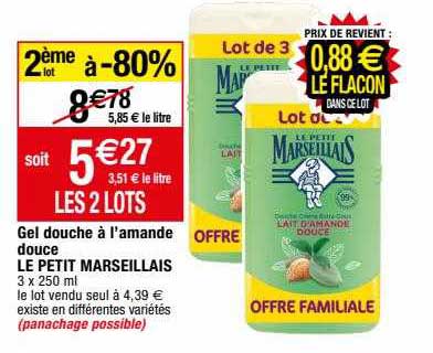 gel douche à l'amande douce le petit marseillais