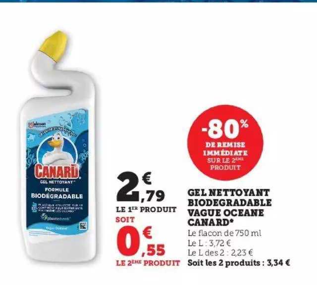 gel nettoyant biodégradable vague océane canard