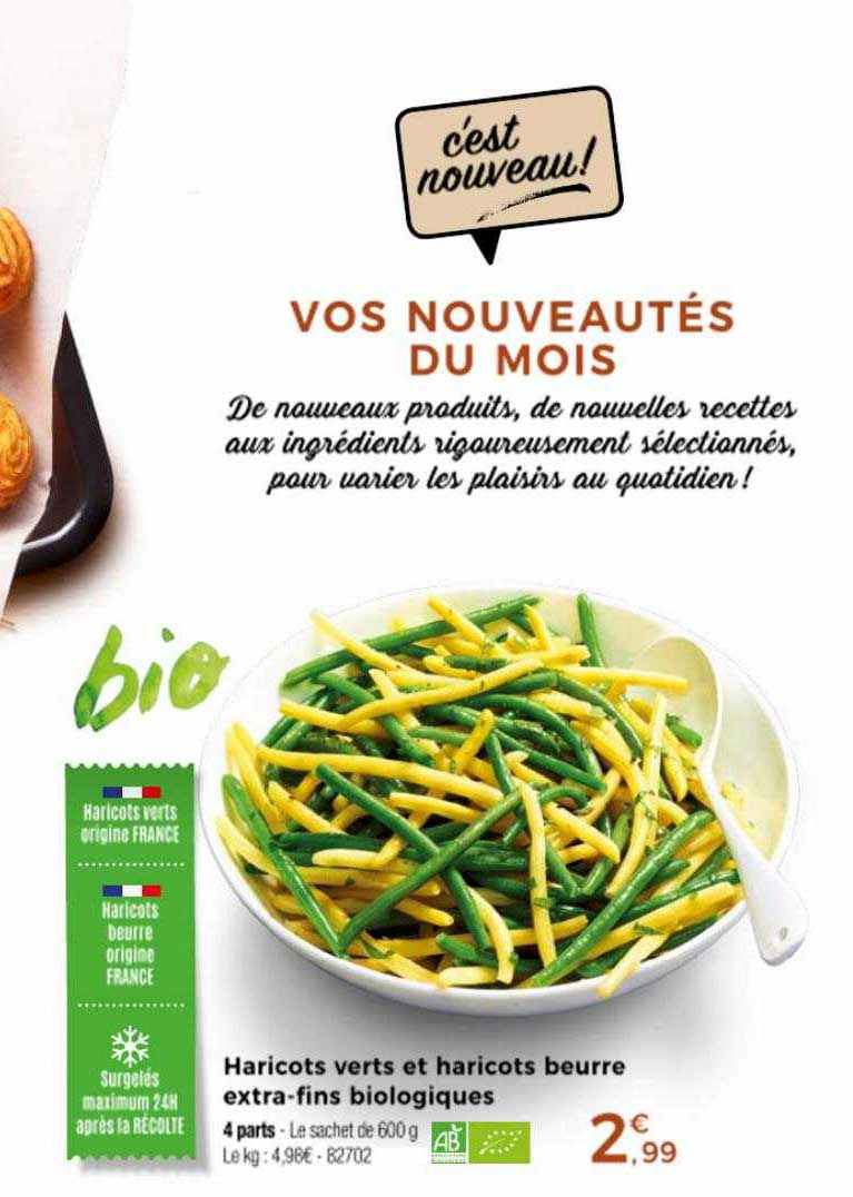 haricots verts et haricots beurre extrafins biologiques
