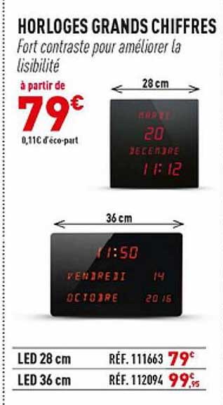 horloges grands chiffres