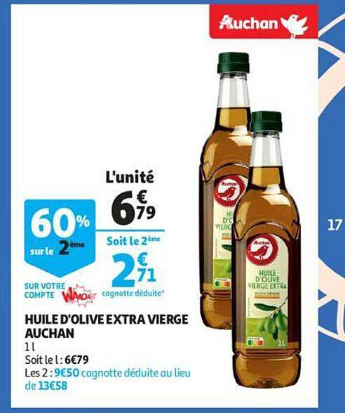 Huile D'olive Extra Vierge Auchan