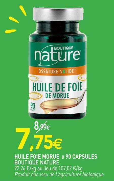 Huile Foie Morue X 90 Capsules Boutique Nature