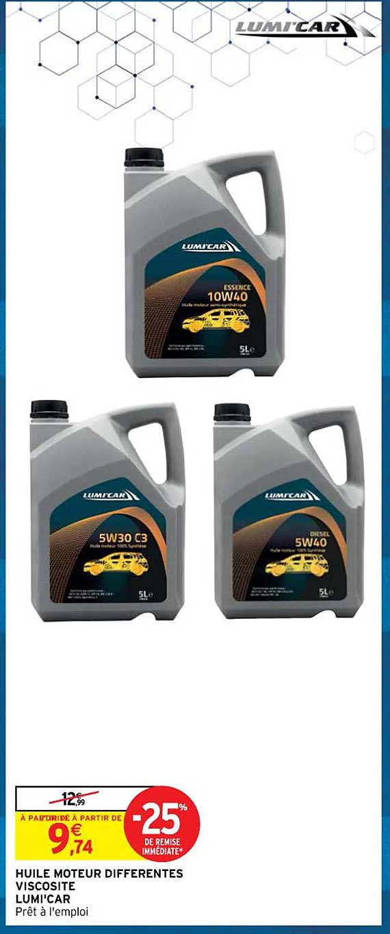 huile moteur differentes viscosite lumi'car