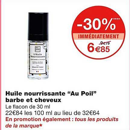 huile nourrissante "au poil" barbe et cheveux