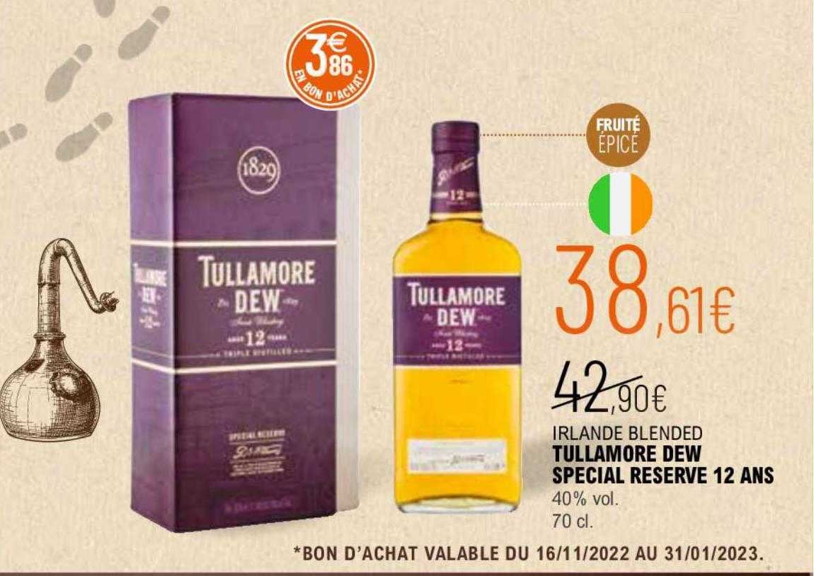 irlande blended tullamore dew spécial réserve 12 ans 40% vol.