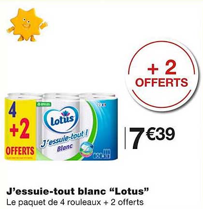 J'essuie-tout Blanc "lotus"