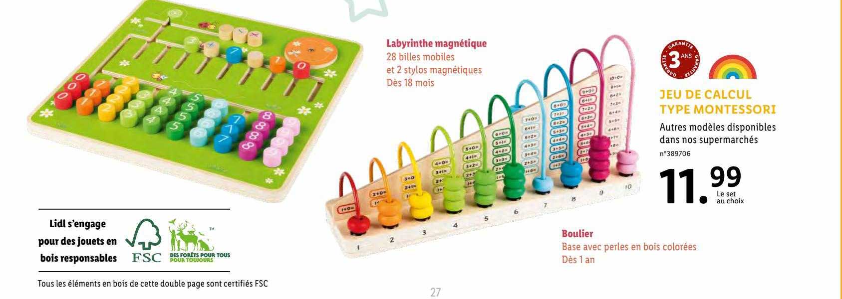 jeu de calcul type montessori