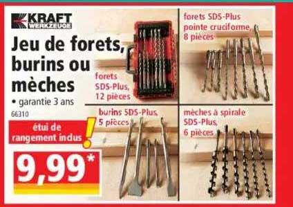 jeu de forets, burins ou mèches kraft werkzeuge