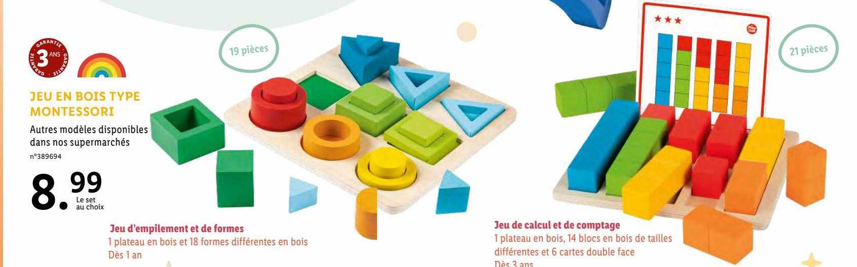 jeu en bois type montessori