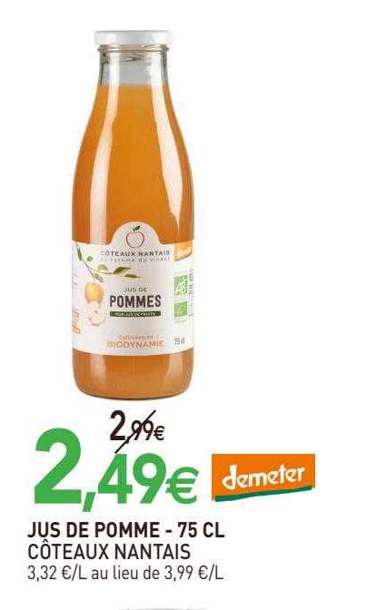 jus de pomme côteaux nantais - 75 cl