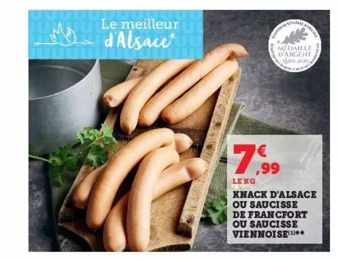 knack d'alsace ou saucisse de francfort ou saucisse viennoise