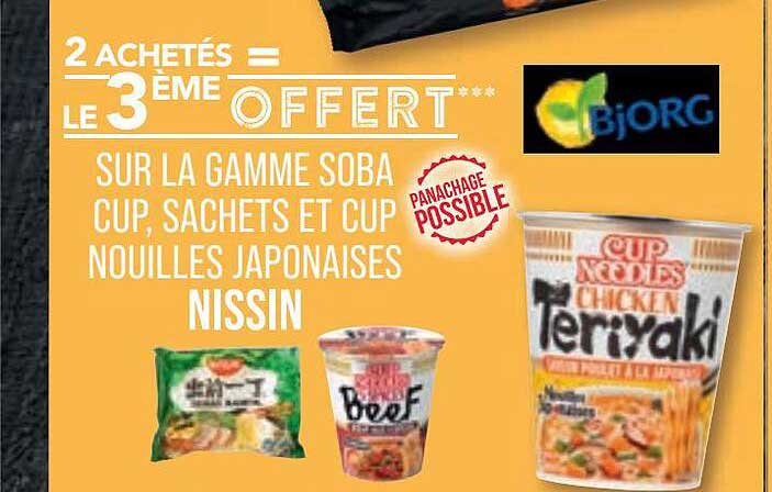 la gamme soba cup, sachets et cup nouilles japonaises nissin