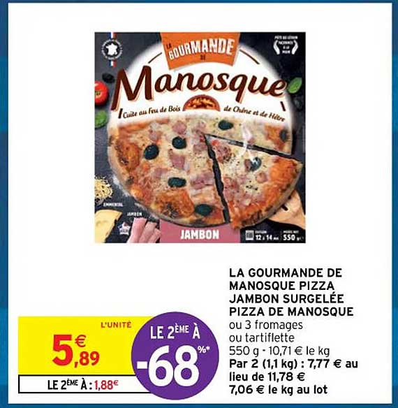 La Gourmande De Manosque Pizza Jambon Surgelée Pizza De Manosque