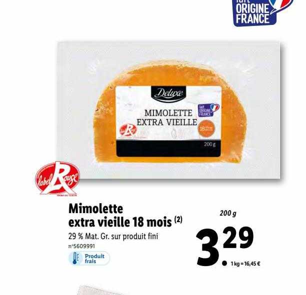 Label Mimolette Extra Vieille 18 Mois
