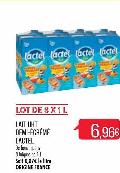 lait uht demi-écrémé lactel