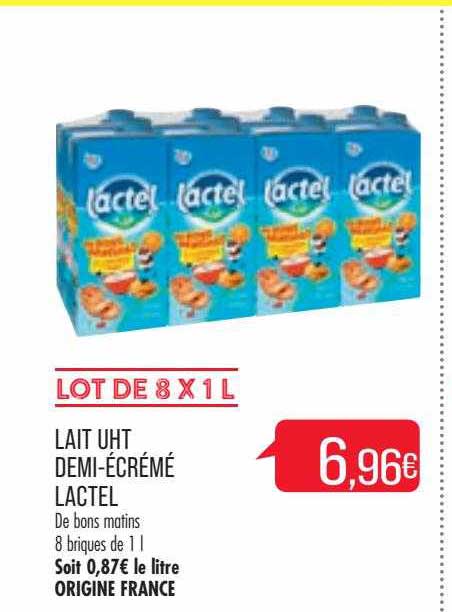 lait uht demi-écrémé lactel