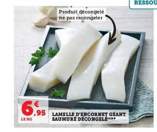 lamelle d'encornet géant saumuré décongelé